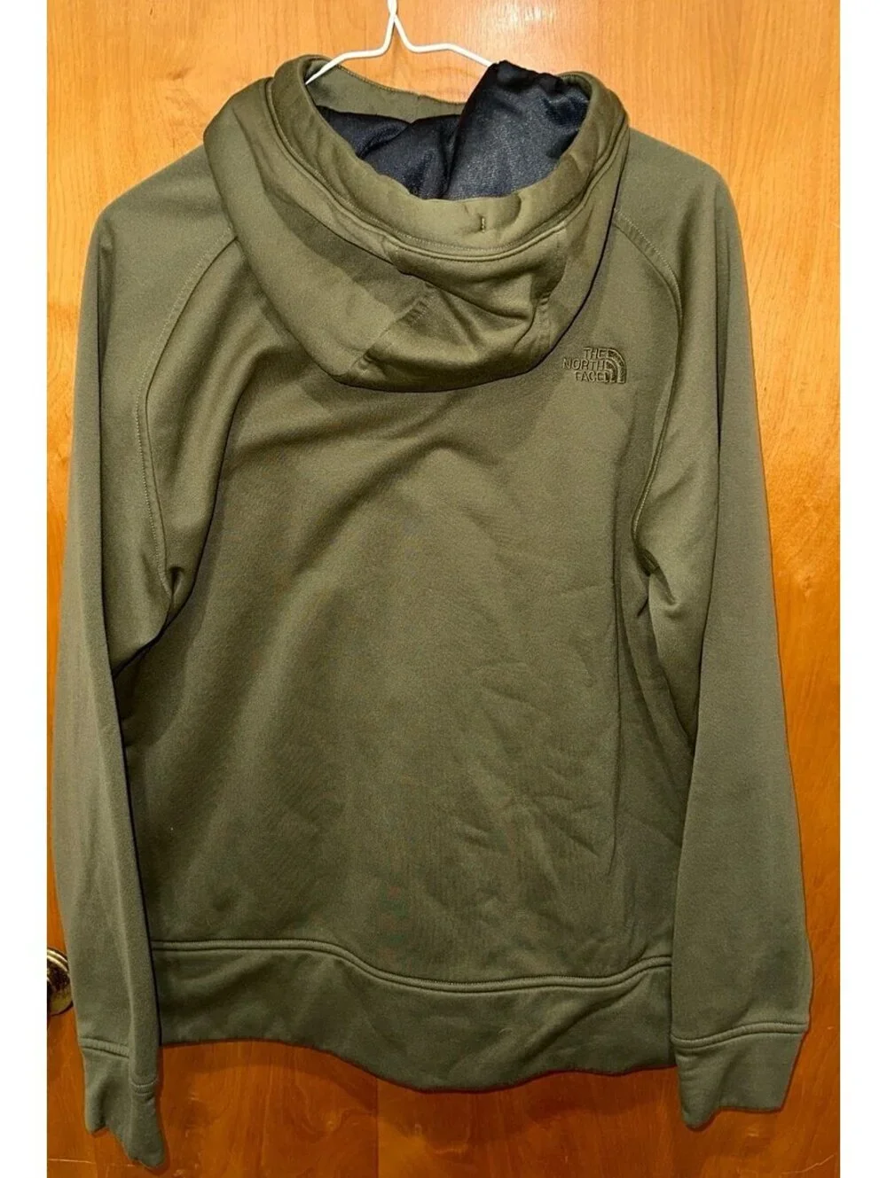 The north face army green hoodie size medium